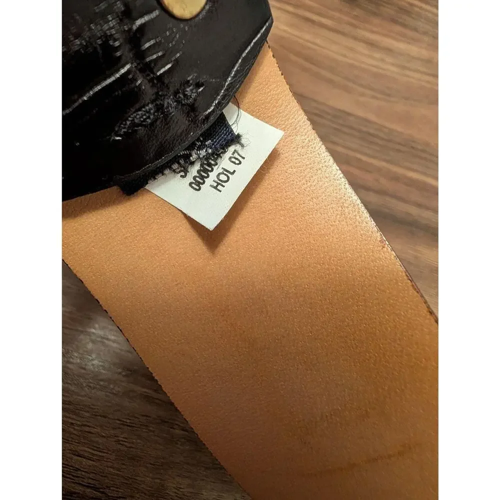 Banana Republic Belt Small Black Italian Leather Croc Embossed Minimalist Italy